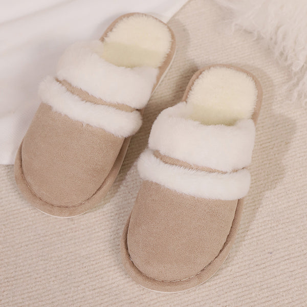 Rabbit Fur Cotton Slippers Fleece-lined Thickened Fluffy Slippers DanisBrothersStore