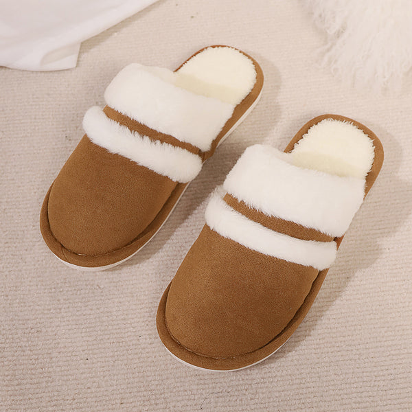 Rabbit Fur Cotton Slippers Fleece-lined Thickened Fluffy Slippers DanisBrothersStore