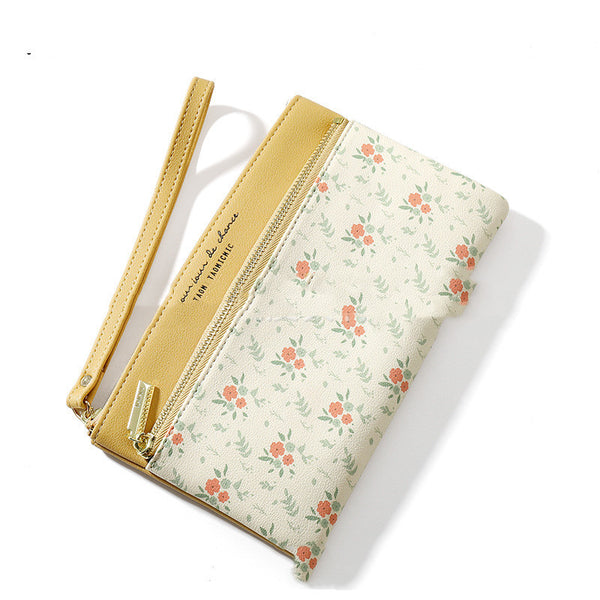 Women's Long Wallet Korean Style Large-capacity Hand Zipper Bag Floral Leather Long Purses And Handbags Women Bags DanisBrothersStore