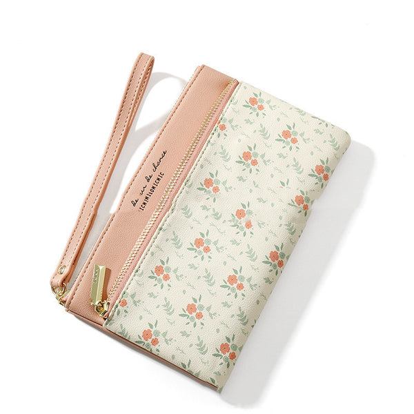 Women's Long Wallet Korean Style Large-capacity Hand Zipper Bag Floral Leather Long Purses And Handbags Women Bags DanisBrothersStore